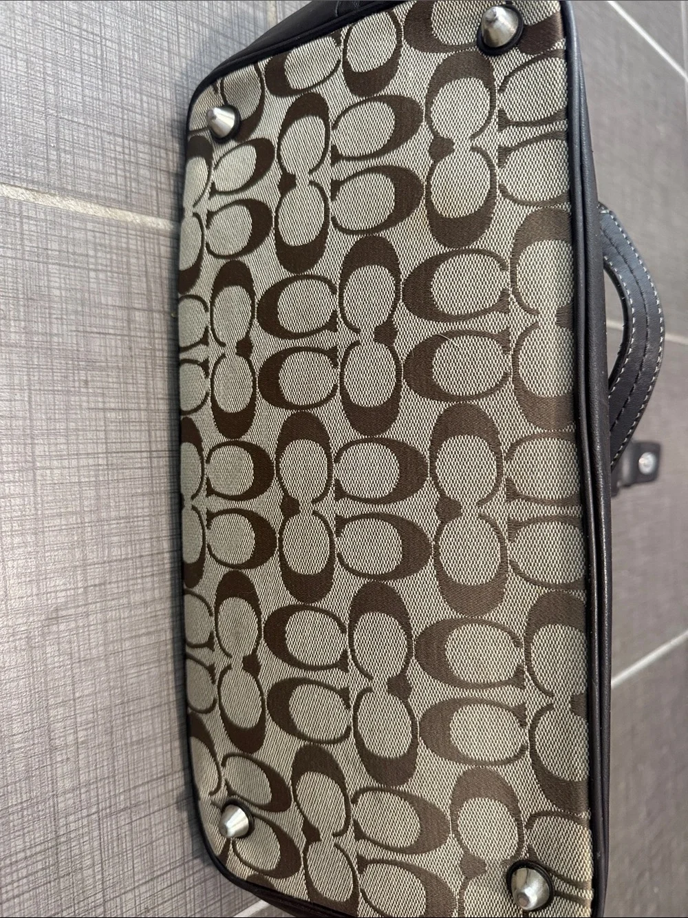 Coach Hampton Signature Canvas Purse Brown